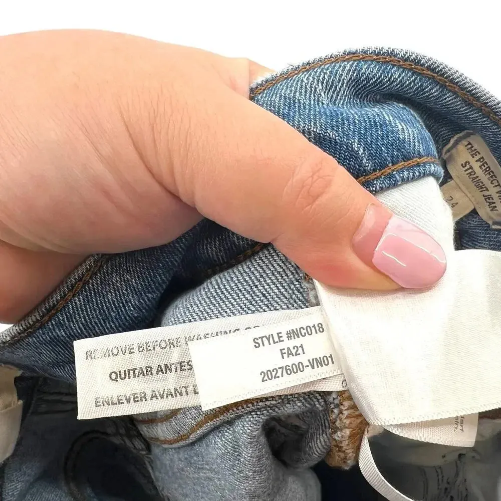 Madewell The Perfect Vintage Straight Jean in‎ Reinhart Wash Size 24 - Image 14