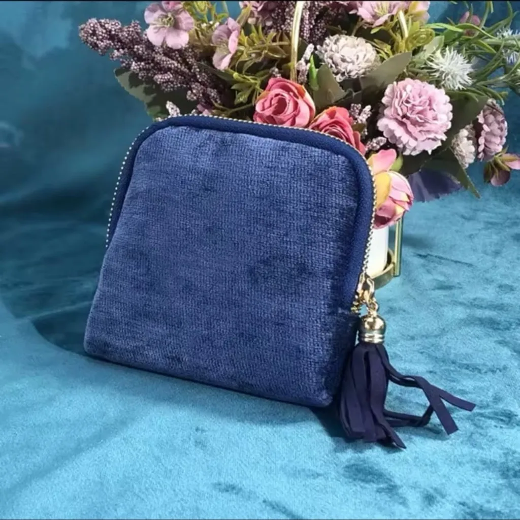 Navy Blue Travel Jewelry Case, Velvet, 5 Separate Compartments ~NEW~ - Image 8