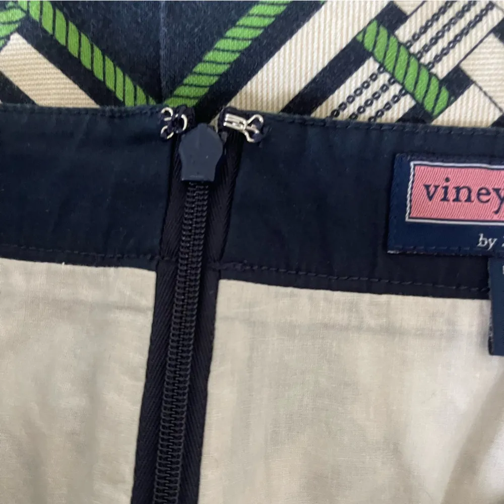 Vineyard Vines Nautical Rope Knot Navy Green Print Cotton Stretch Mini Skirt 2 - Image 5