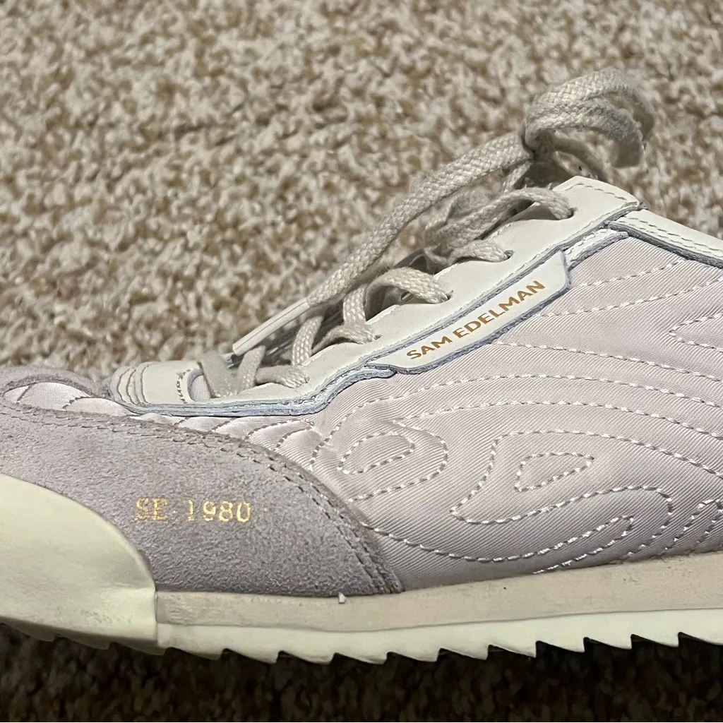 Sam Edelman Isabel Low Top Platform Sneakers Suede Green & Gray/Taupe Size 8.5 - Image 11