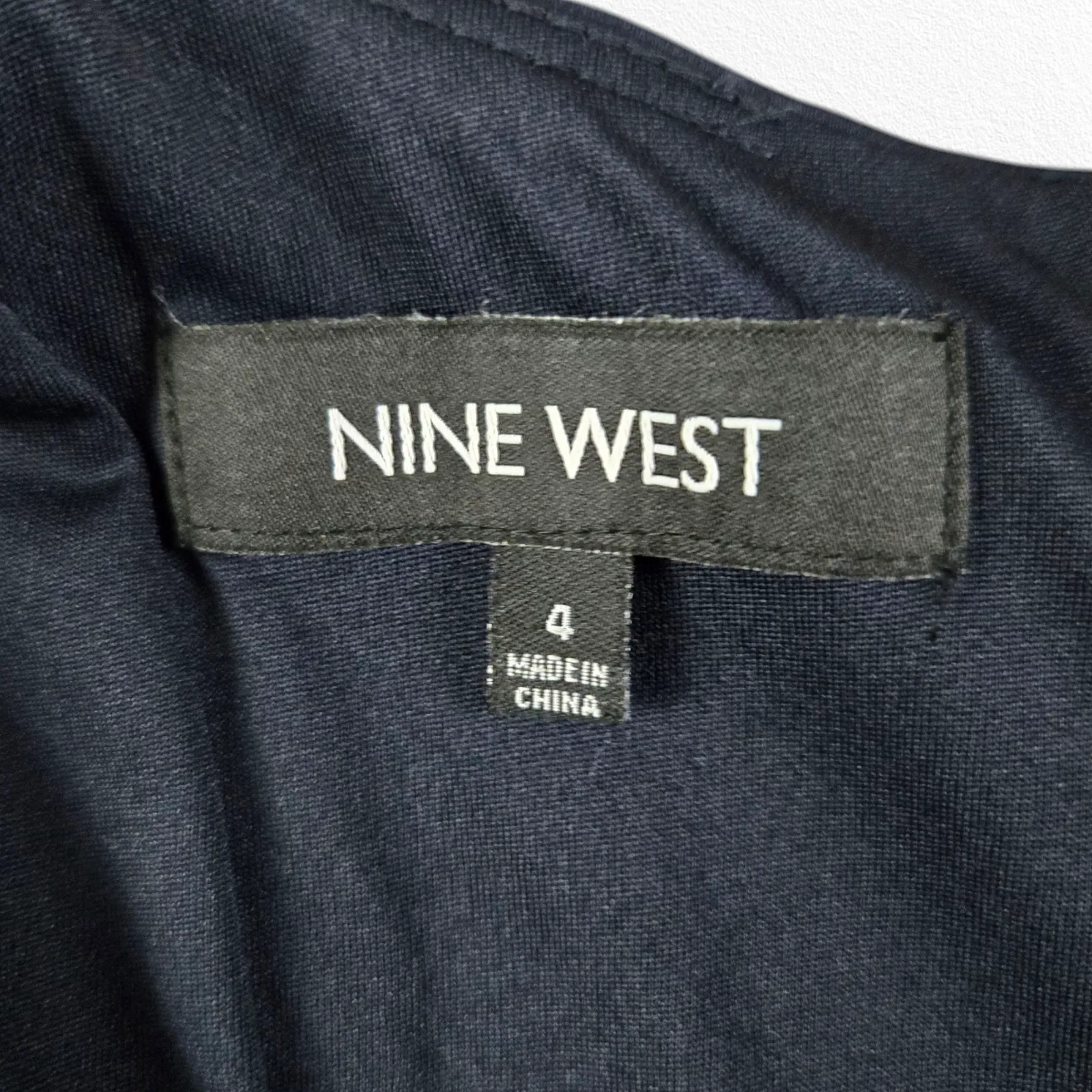 Nine West Dark Pacific Navy Blue Sleeveless Classic Fit and Flare Dress Size 4 - Image 8