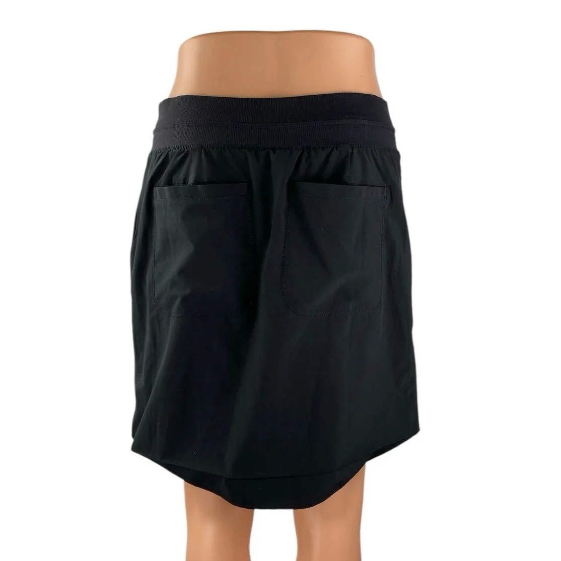 Athleta Women's Black Elastic High Waist Athletic Activewear Mini A-Line Skirt 4 - Image 3