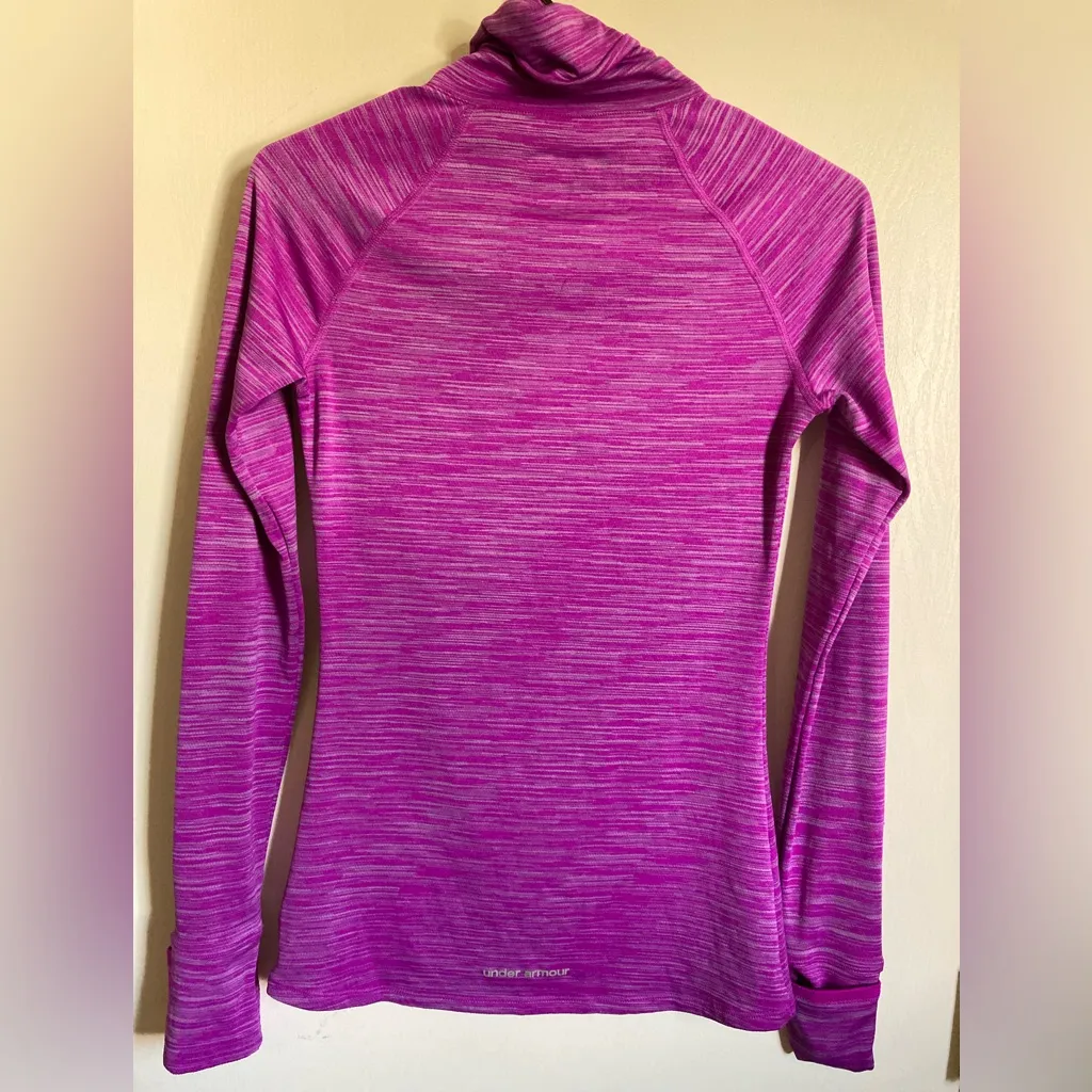 Under Armour Heather Fuchsia Fitted Turtleneck Long Sleeve Athletic Shirt #R - Image 9