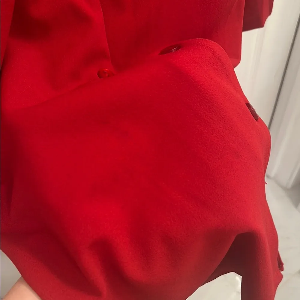 Red Button-Up Dress - Image 6