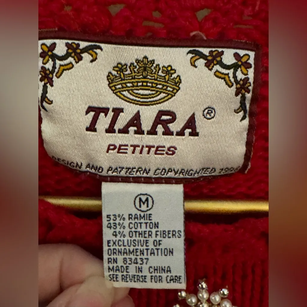 🎄 Tiara Petites Christmas Tree Sweater M - Image 2