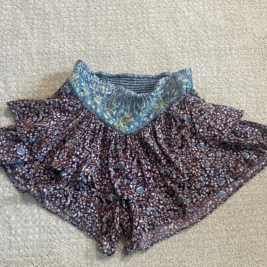 Free People Multicolor Floral Ruffle Shorts - Image 8