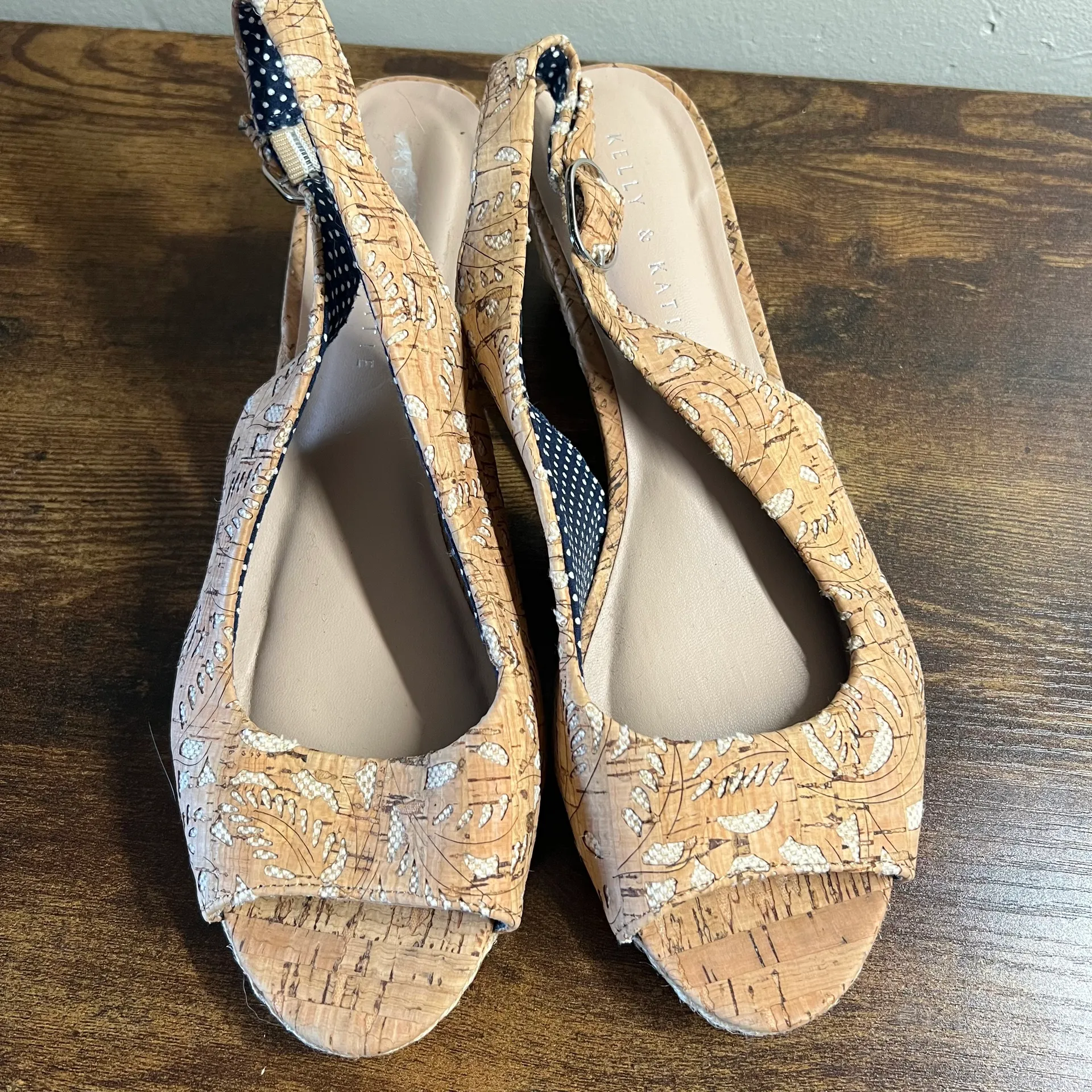 Tamy Espadrille Wedge Sandals 10 Cork Open Toe Slingback Boho NEW - Image 3