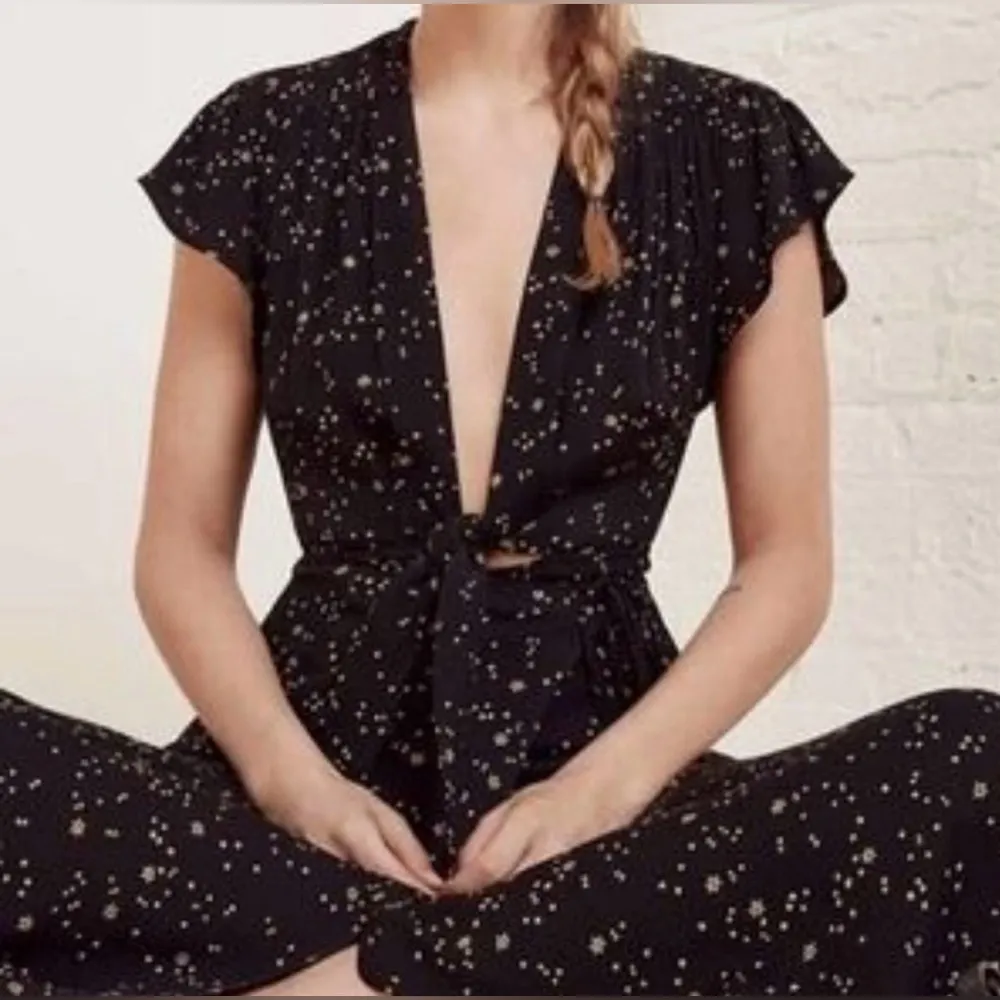 Reformation Orchid Maxi Dress Black Galactic Plunging V Neck
Wrap Size 2 - Image 6