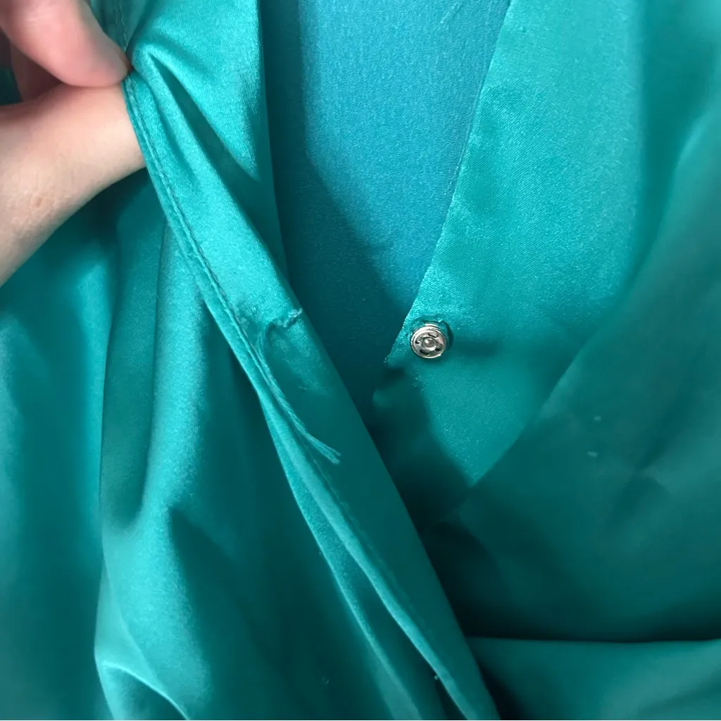 DO+BE  Teal Ruched Wrap Mini Dress - Image 5