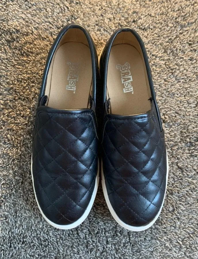 Quilted Black Slip Ons - Image 4