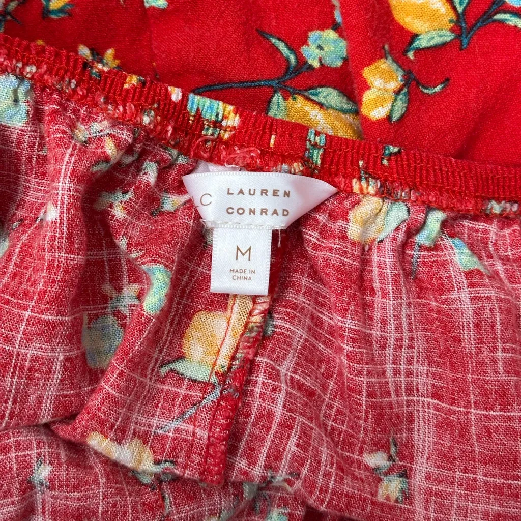 Lauren Conrad red floral dress size medium - Image 9