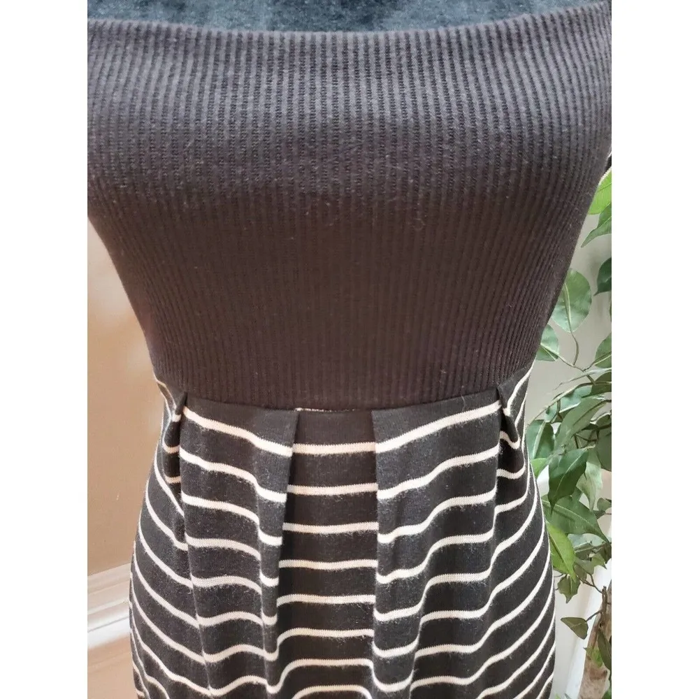 Blu Heaven Women's Black Polyester Square Neck Short Sleeve Knee Length Dress L - Image 3