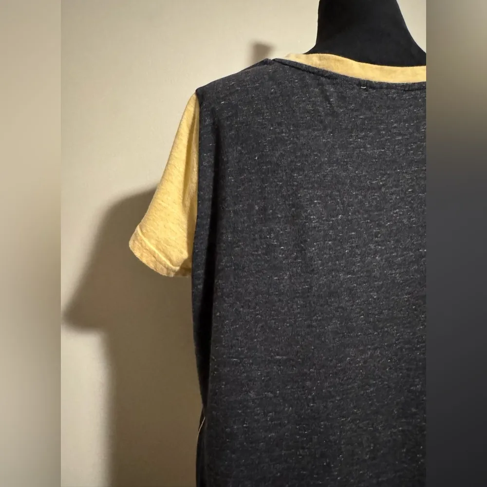 EUC Harley Davidson Gray and Yellow Embroidered Raglan Button Down Tee size L - Image 9