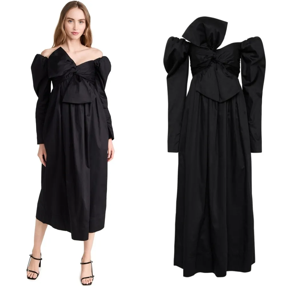 NWT Aje Black Valentina Cotton Poplin Bow - Image 2