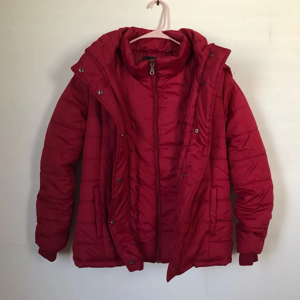 RAMPAGE Womens Puffer Jacket Size Small Zipped Front Polyester Red - Image 3