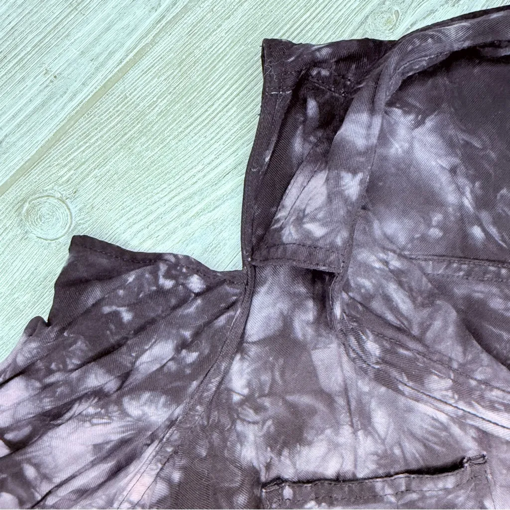 Rock and republic tie dye button front long sleeve shirt w/ cut out shoulders sm - Image 3