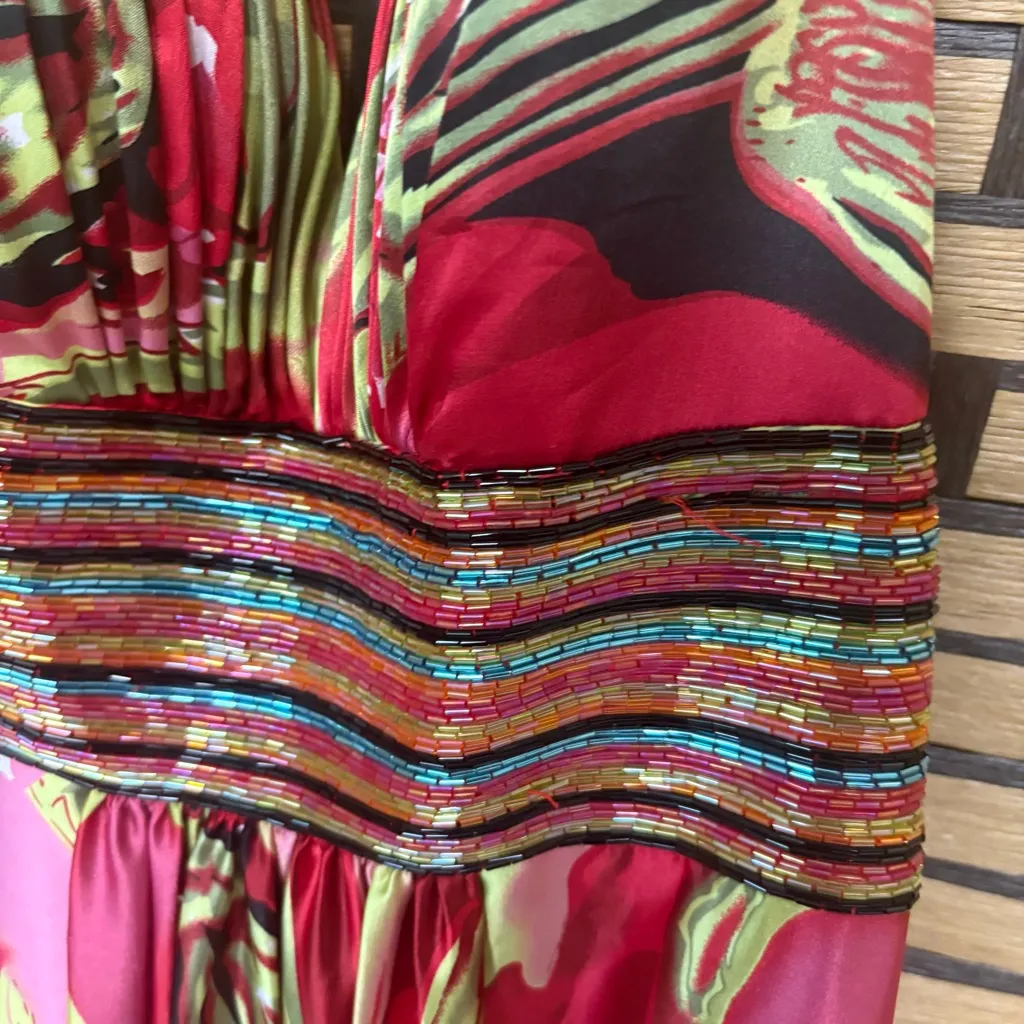 Tony Bowls Mutli Color Beaded Prom/Formal Halter‎ Dress Size 6 - Image 5