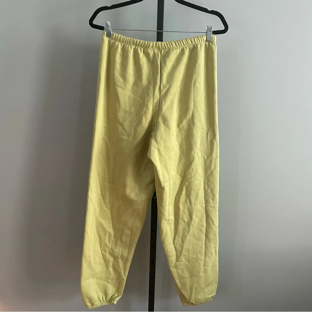 Bo+Tee Brushed Jersey Oversized Joggers Yellow Green Size Large - Image 2