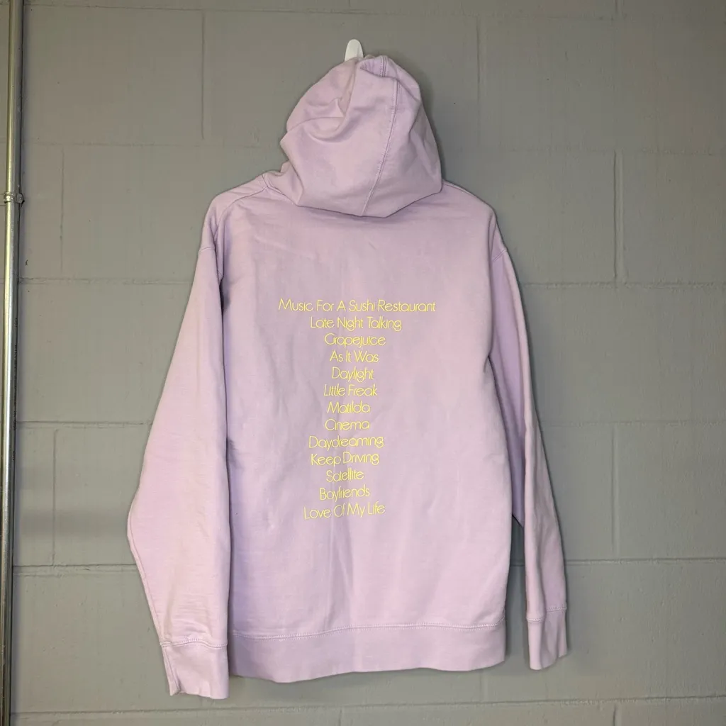 Harry Styles Love on Tour 2022 Harry’s House Tracklist Purple Hoodie Size Medium - Image 7