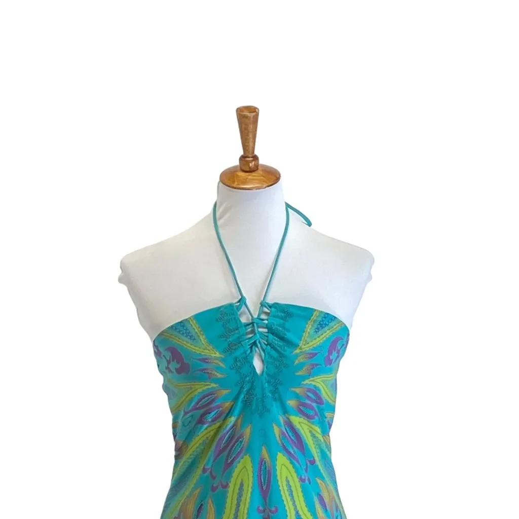 Kitty Halter Dress Green Size L Y2K Size L - Image 5