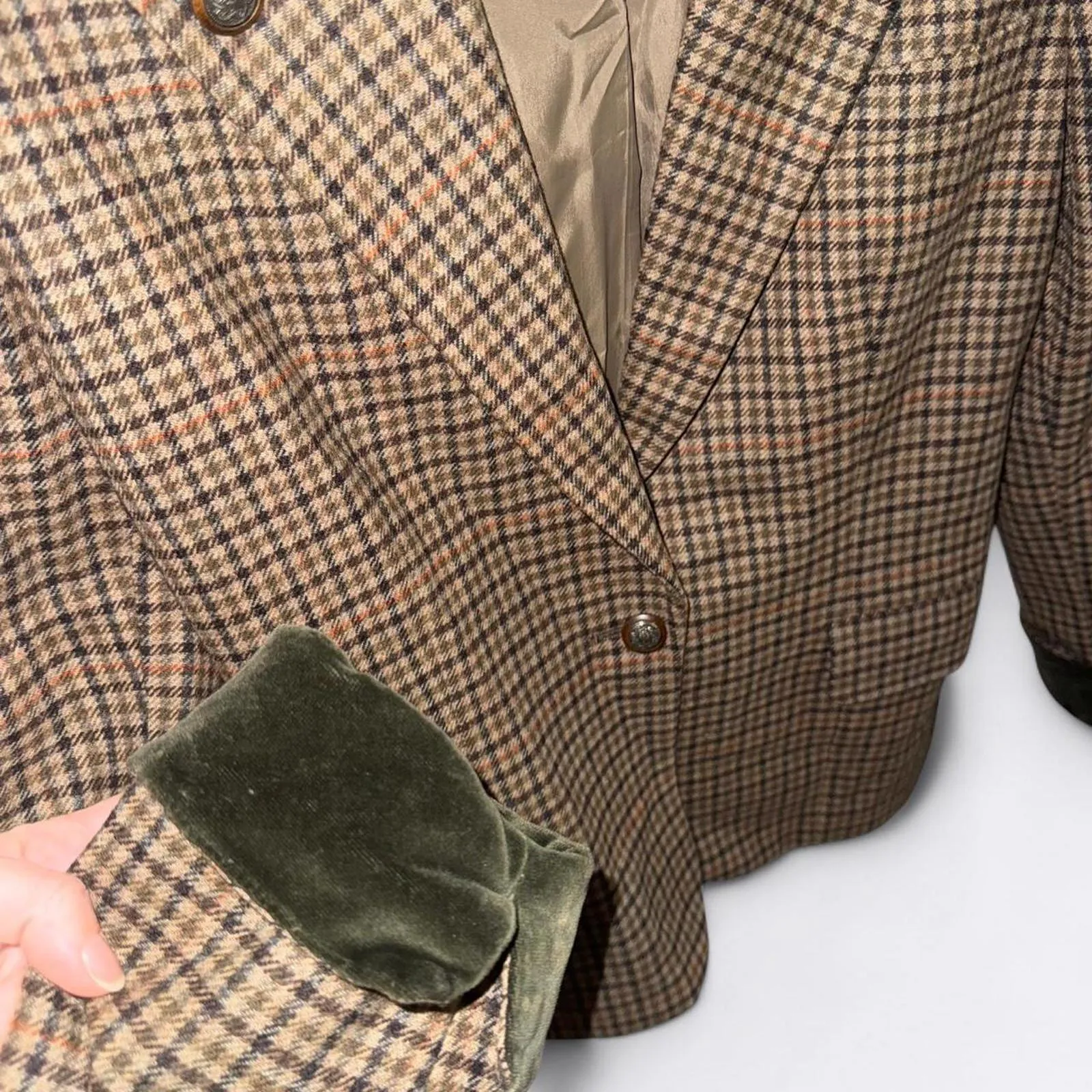 Vintage blue label polo Ralph Lauren wool houndstooth blazer - Image 2