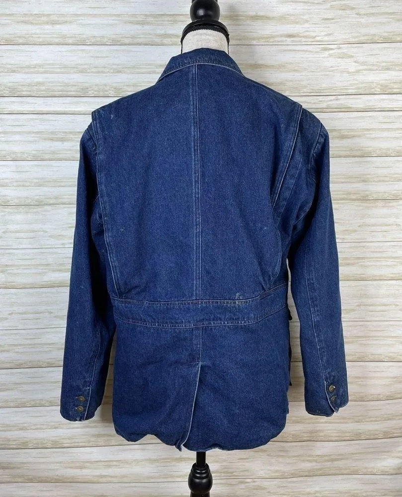 Vintage Le Tigre Distressed Denim Jean Utility Preppy Blazer Size M - Image 5