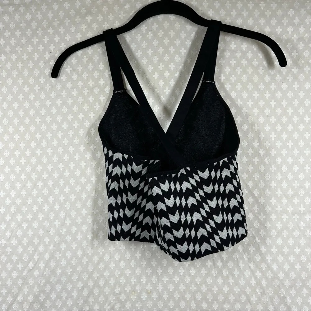 Free People Intimately Black‎ White Chevron Print Racerback Tank Top - Image 3