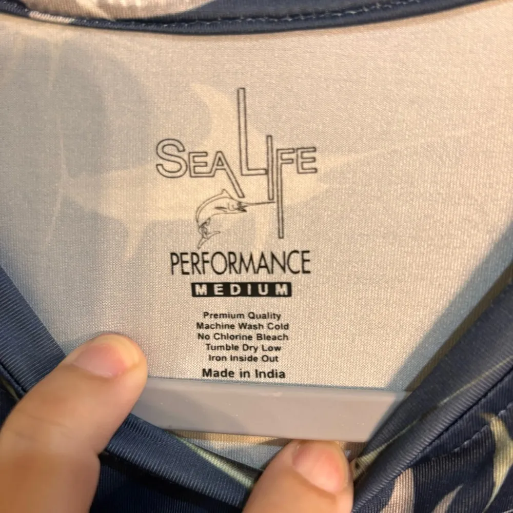 Sea Life womens performance long sleeve fishing beach shirt blue medium - Image 2