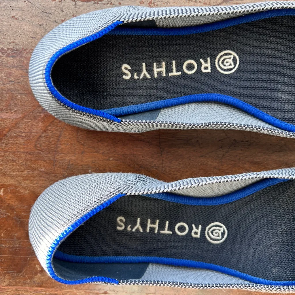 Rothy's Cloud Grey Points Pointed Toe Flats Women’s size 10 - Image 3