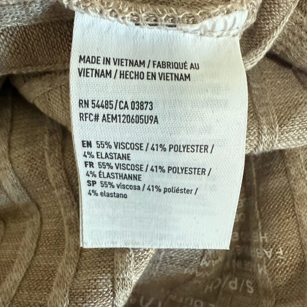 American Eagle Outfitters Beige-Gray Ribbed Knit Criss-cross Cami Tank Top Small - Image 9