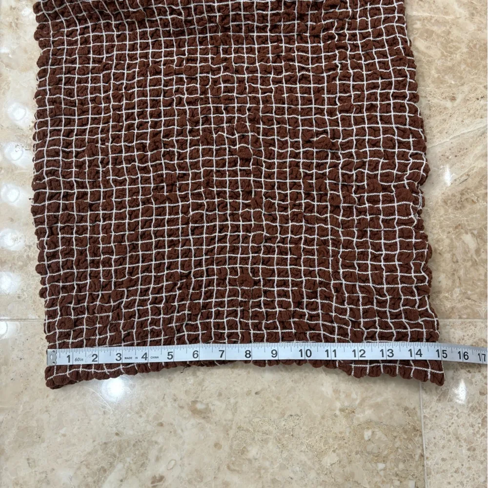 Set the Bar Smocked MIDI Dress. Brown. Size XS - Image 7