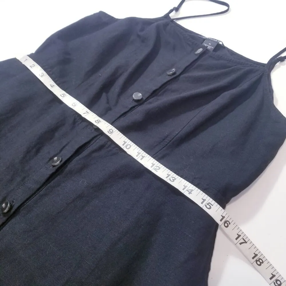 Something Navy Women size Medium Black Layered Midi Sundress Button Front - Image 7