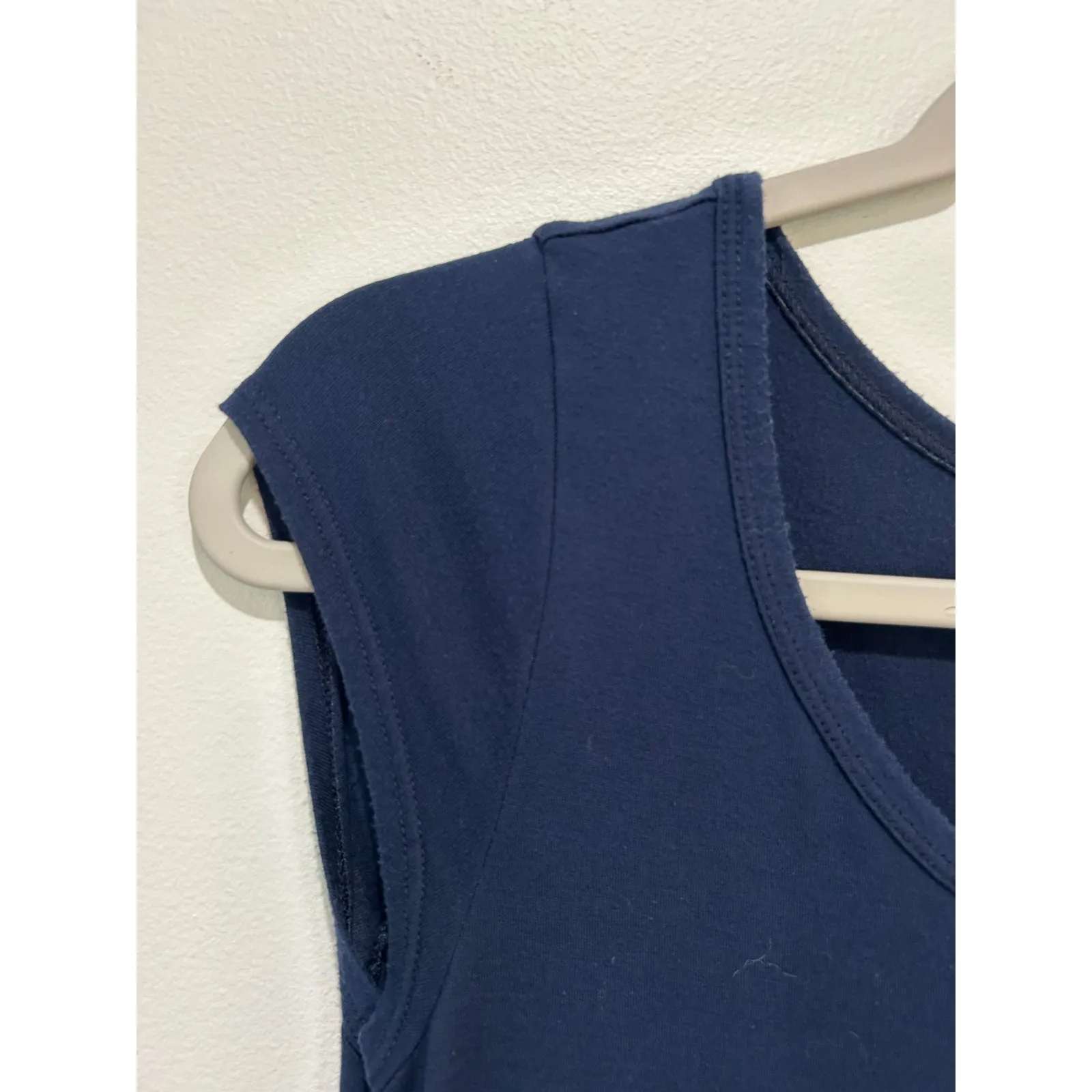 GO Couture rugby pink and blue striped maxi dress size M bodycon cap sleeve - Image 2