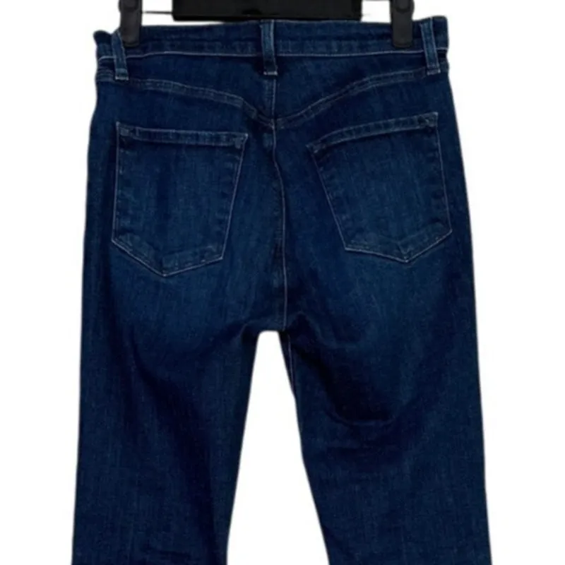 J Brand Lillie High Rise Crop Slim Raw Hem Flare Button Fly Jean 26 Blue #4067 - Image 5