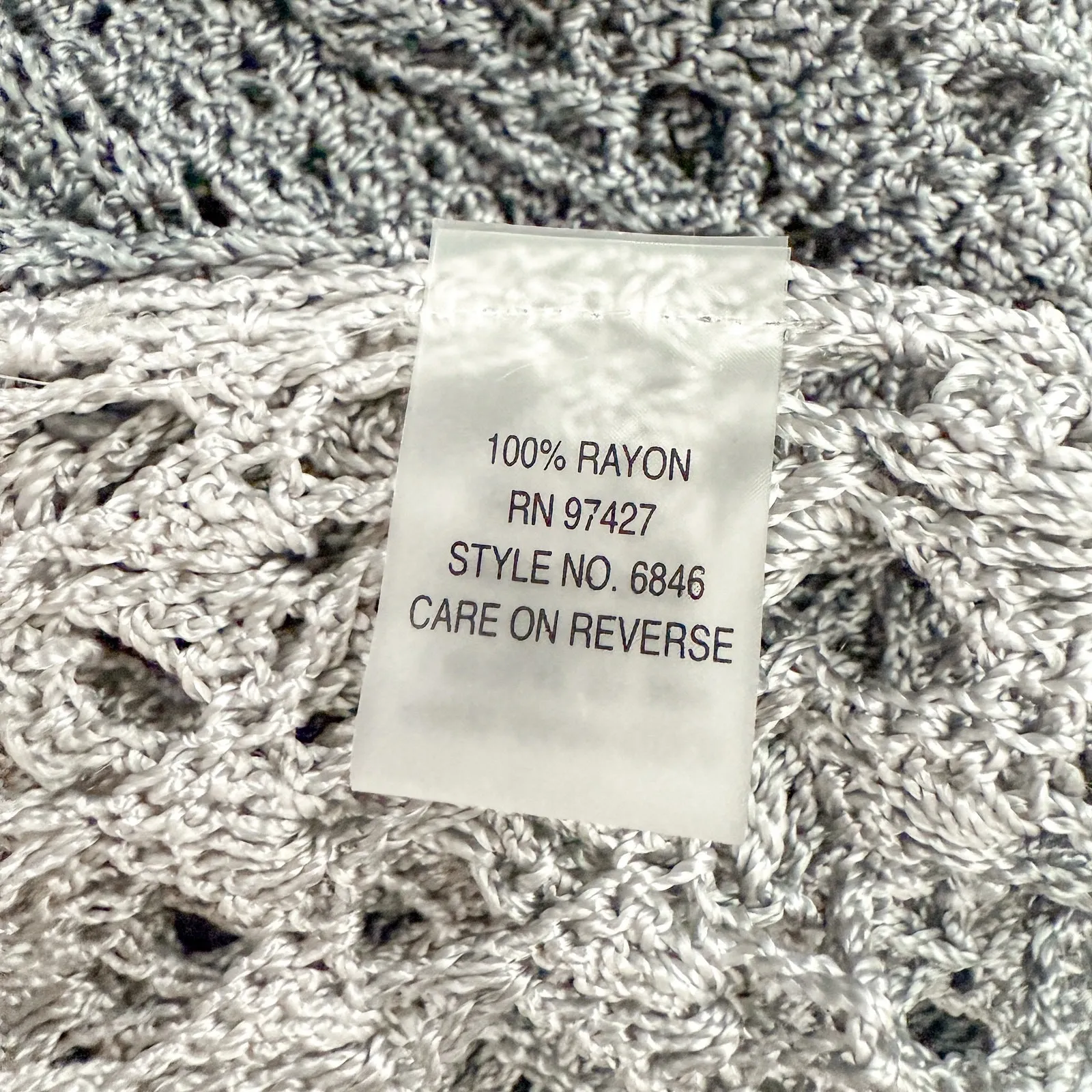 Dolce Cabo Womens Crochet Cardigan Size S Gray Open Knit Boho Minimalist Chic - Image 7