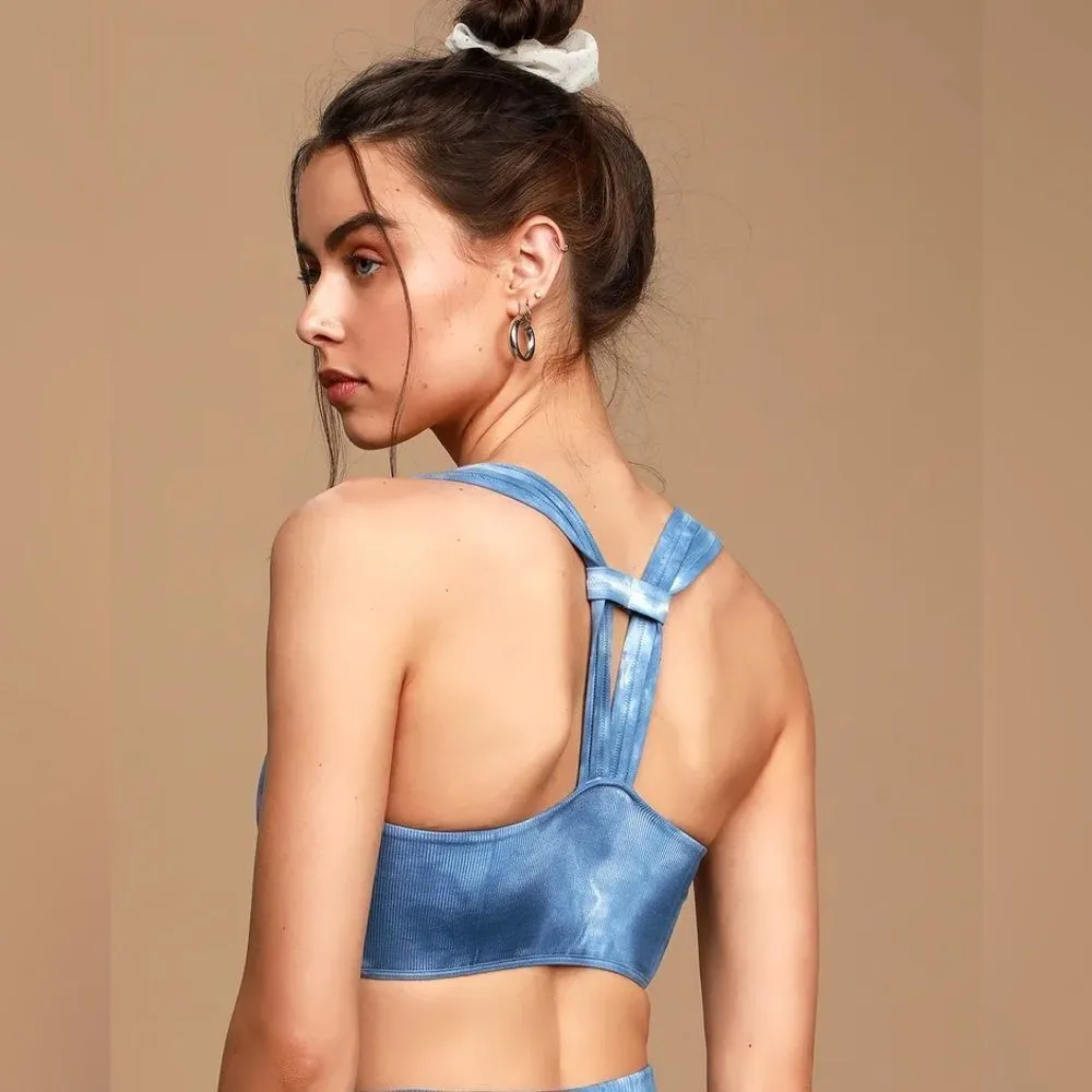 🆕FP Movement by Free People NWOT On the Radar Bra in Tie Dye Blue (FPM - Image 3