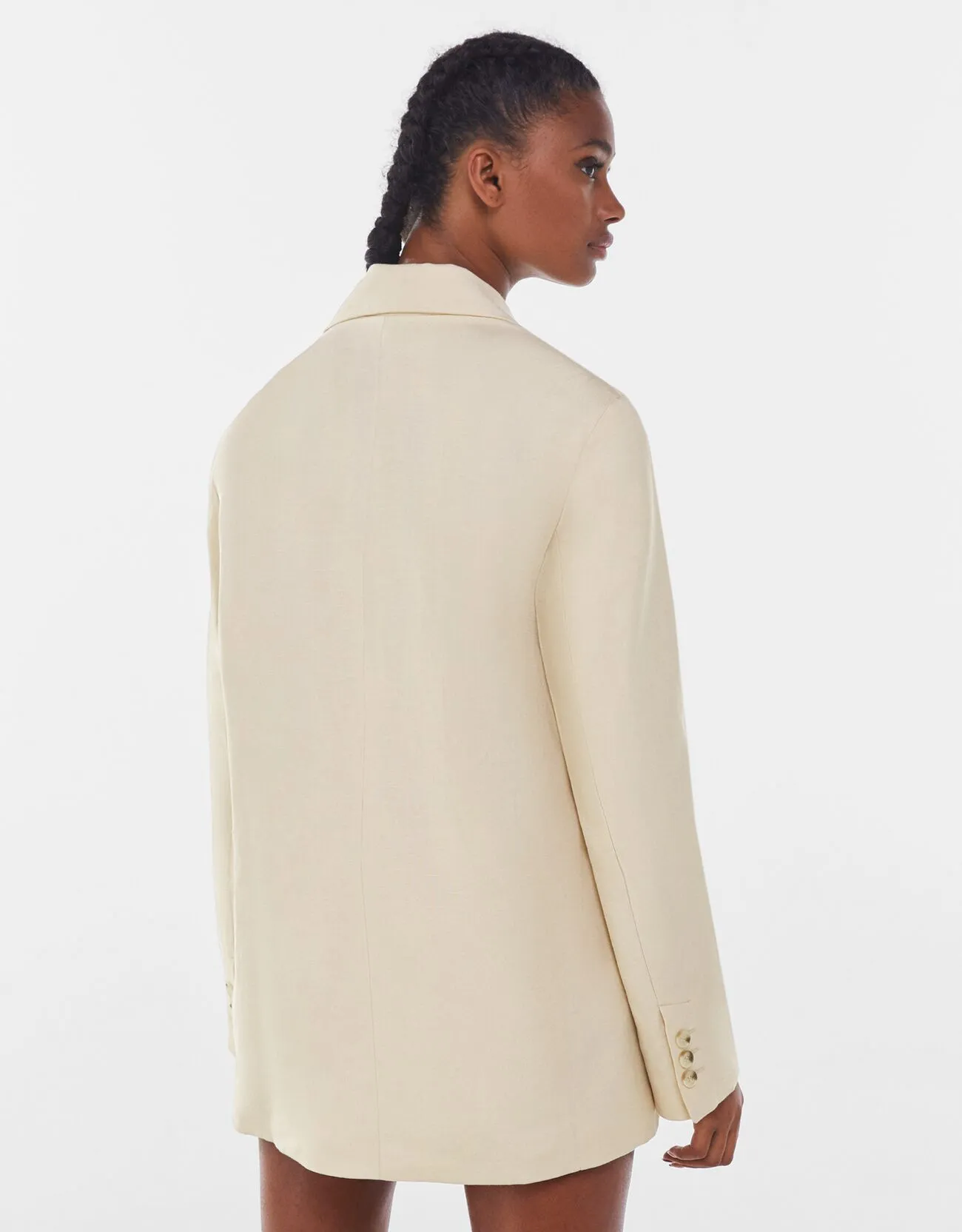 Nwt Cream Beige Oversize Boyfriend Blazer Suit Jacket - Image 5