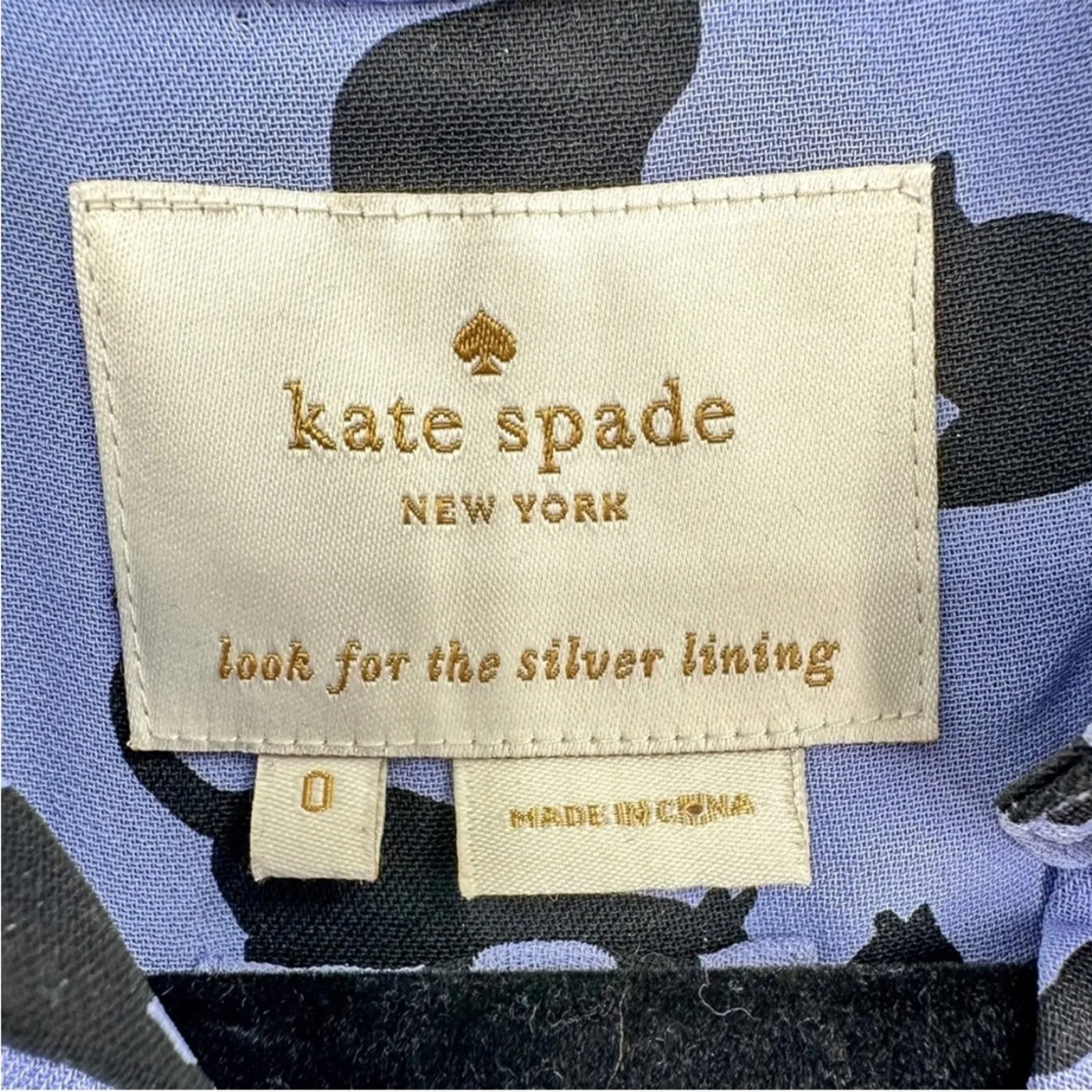 Kate Spade Periwinkle Black Cat Kitty Print Drop Waist Shift Dress Women Size 0 - Image 7