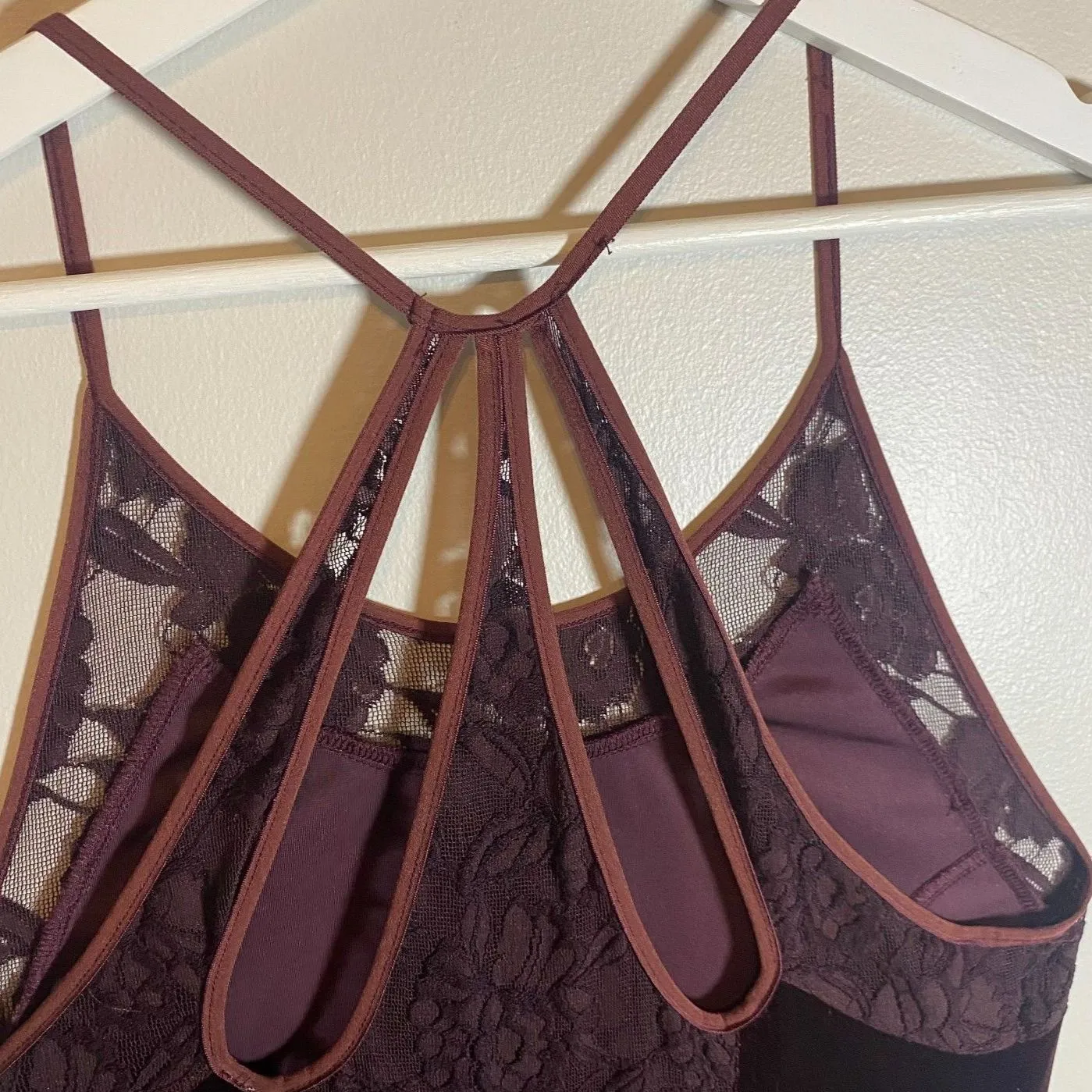 Free People Velvet Dress Women's Size L Burgundy Cocktail Party Holiday Evening - Image 7