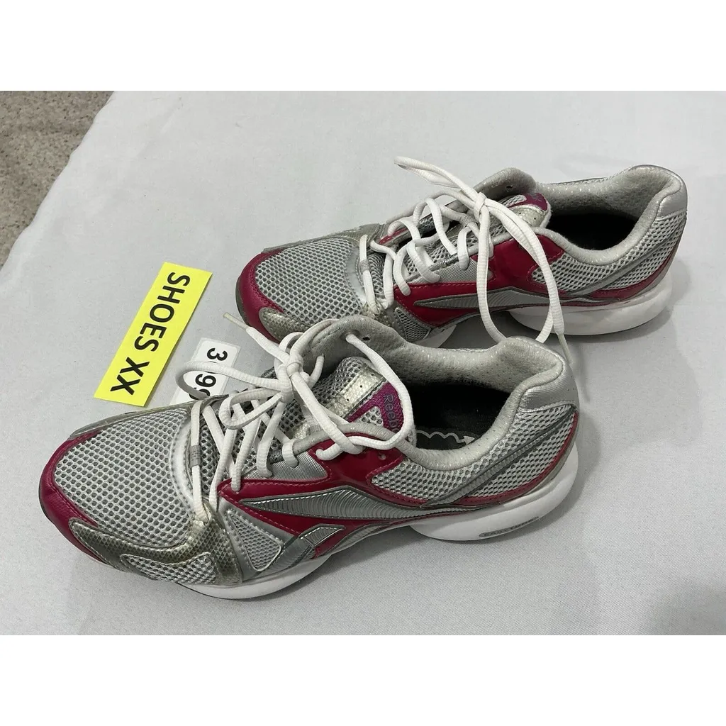Womans Rebok Cushion Neutral Size 9.5 Gray Pink Lace Up Running Sneakers - Image 3