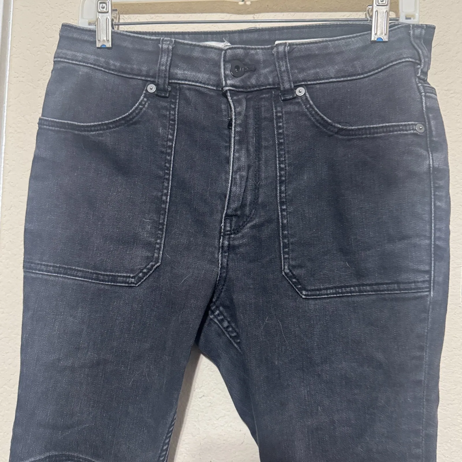 Anthropologie Pilcro High-Rise Black Jeans legging 30P moto zip ankle high rise - Image 2