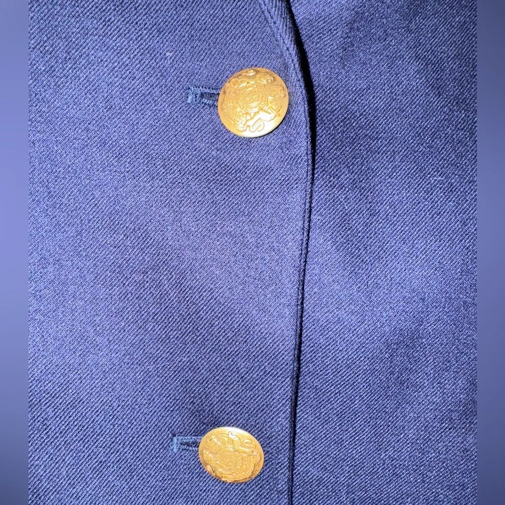 J crew women’s schoolboy blazer- size 2- navy blue- gold lining - Image 3