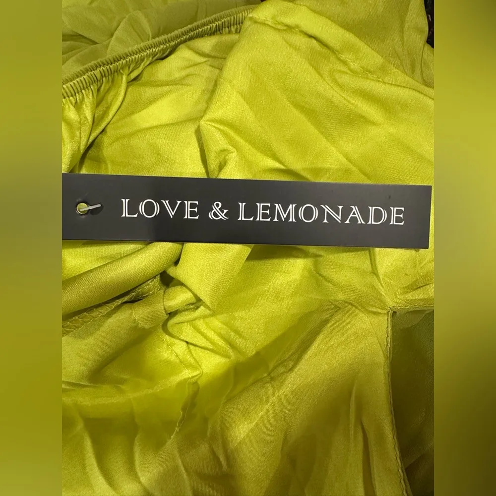 NWT LOVE & LEMONATE Green Halter Sleeveless Maxi Sundress Size L - Image 7