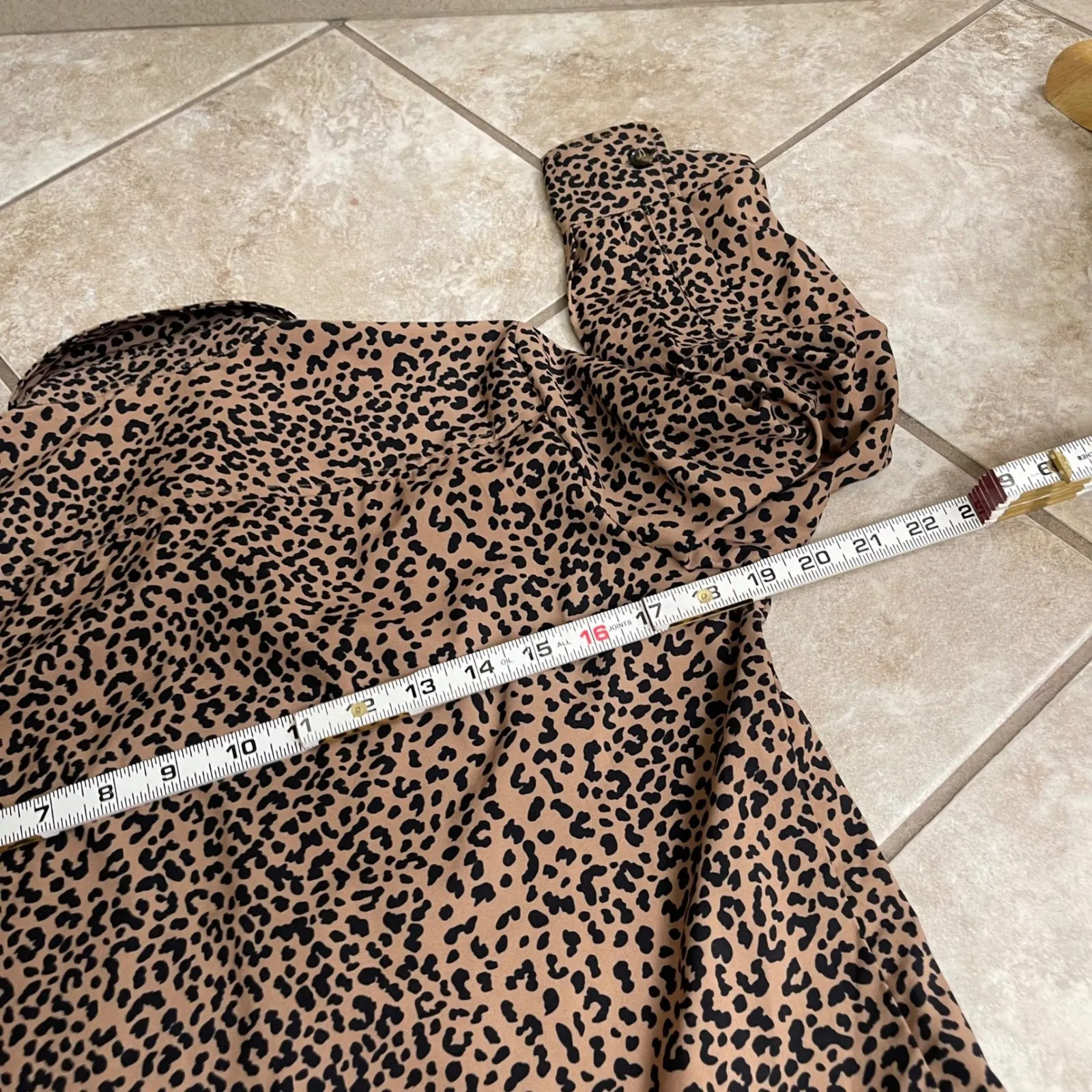 Tuckernuck Hayes Leopard Print Collared Button Front Tiered Shirt Dress XS EUC - Image 6