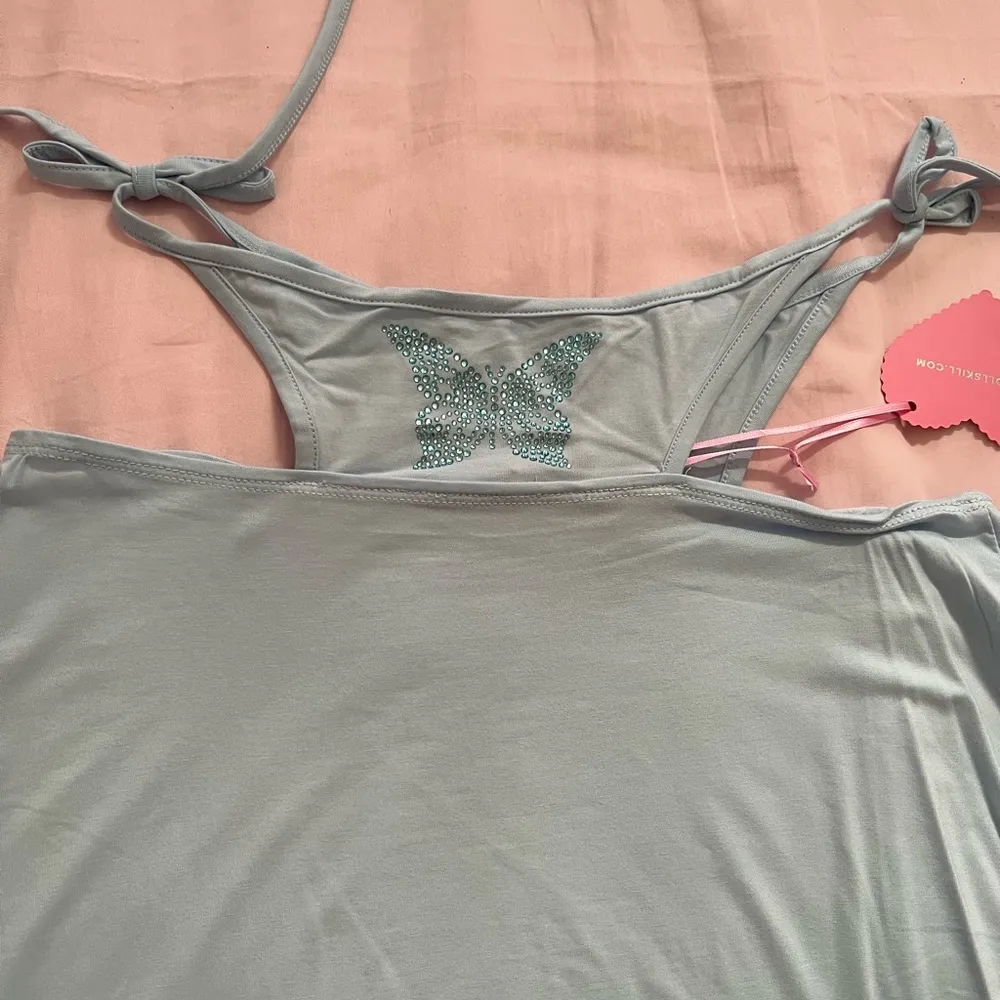 Dolls Kill Sugar Thrillz Y2K butterfly blue skirt Size M - Image 3