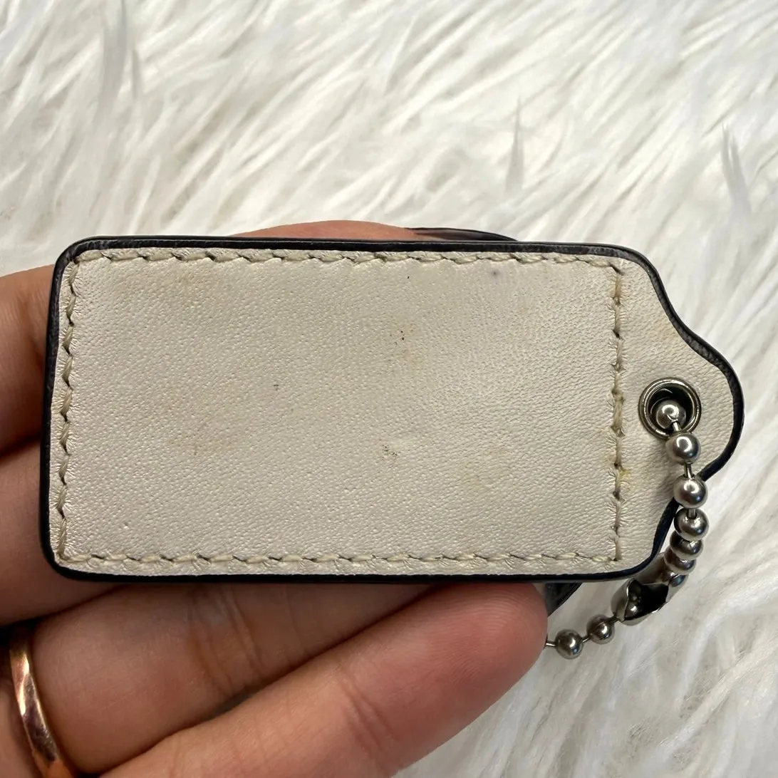 2" COACH Yellow White Fob Bag Charm Hang tag Hangtag - Image 2
