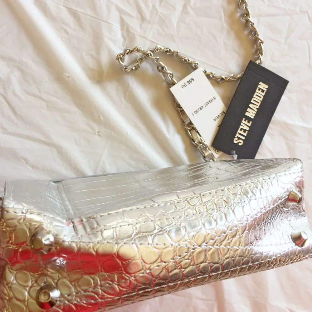 NEW Steve Madden "BELIZA" shiny reptile bag NWD - Image 6