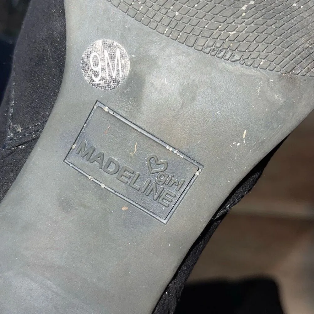 Madeline Womens Block Heel Side Zip Almond Toe Western Ankle Boots‎ Black Size 9 - Image 9