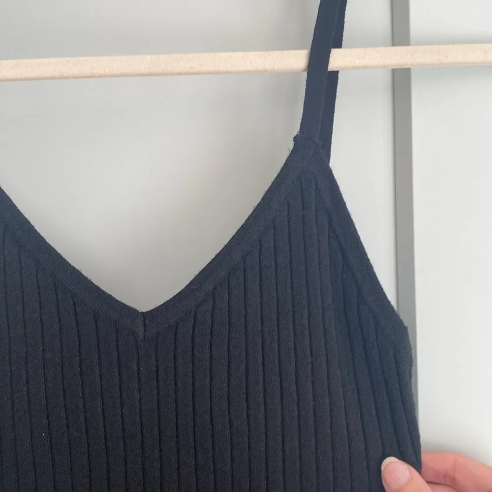 NWT 7 For All Mankind Black Ribbed Tank Sweater Dress - Image 2