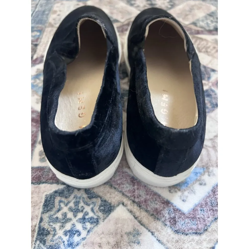 M. Gemi Black Velvet Slip On Womens Sz 5.5 Sneakers The Cerchio Made In Italy - Image 6